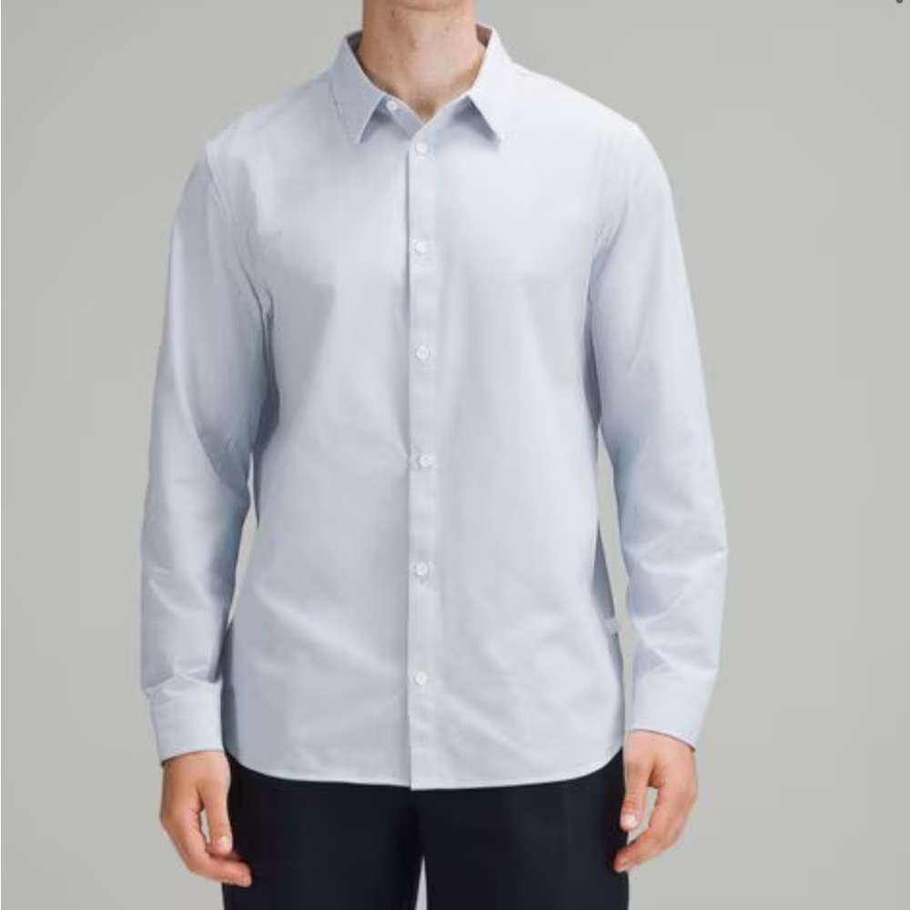 Lululemon Blue and White Stripe Classic Fit Men's Shirt. NWT